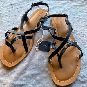 NWT, Black Strap Sandal,  American Eagle, Size 9